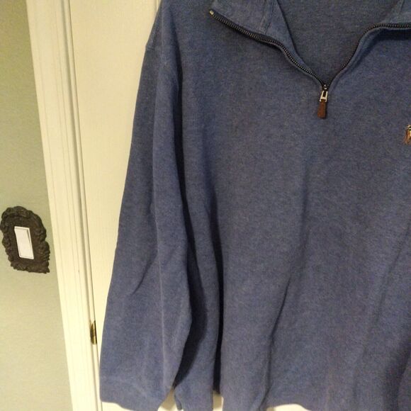 Polo Ralph Lauren Estate Rib Sweater Mens Size XXL 2XL Blue 1/4 Zip Long Sleeve - Picture 3 of 8